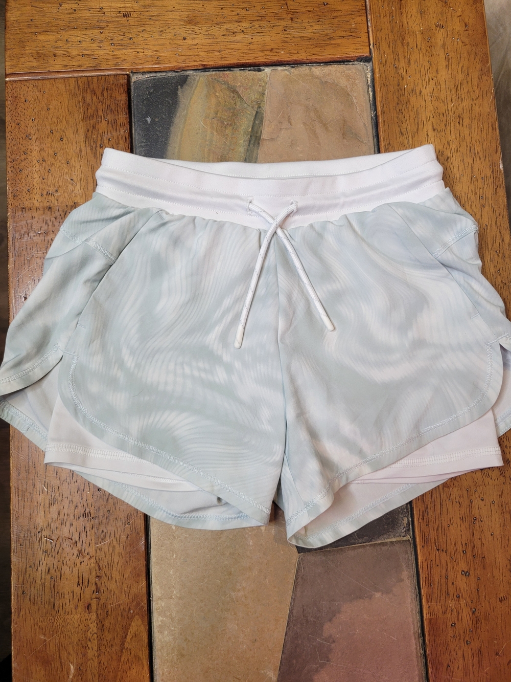 Girl's Light Blue Athletic Layered Shorts
